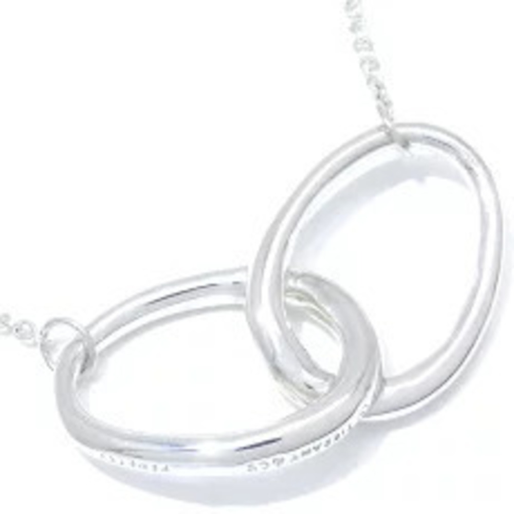 Tiffany Co Elsa Peretti Double Loop Pendant Necklace SV Silver